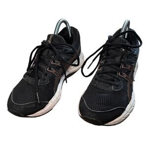 Asics Gel Contend 6 Black Mesh Pink Accent Women's Size 8.5 1012A576